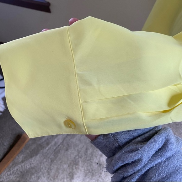 NWT The Drop Rachmartino Lemon Pastel Yellow Heart Shaped Button Down Shirt: L - Picture 8 of 12